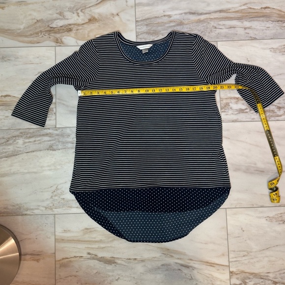 Christopher & Banks Striped Polka Dot Layered Tunic Top | Size Large - Picture 6 of 7